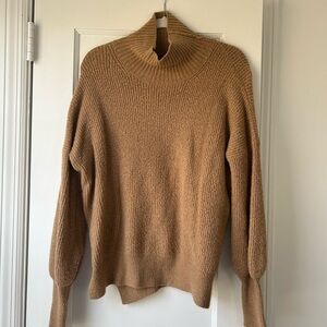 French Connection Camel Ribbed Knit Turtleneck Size L